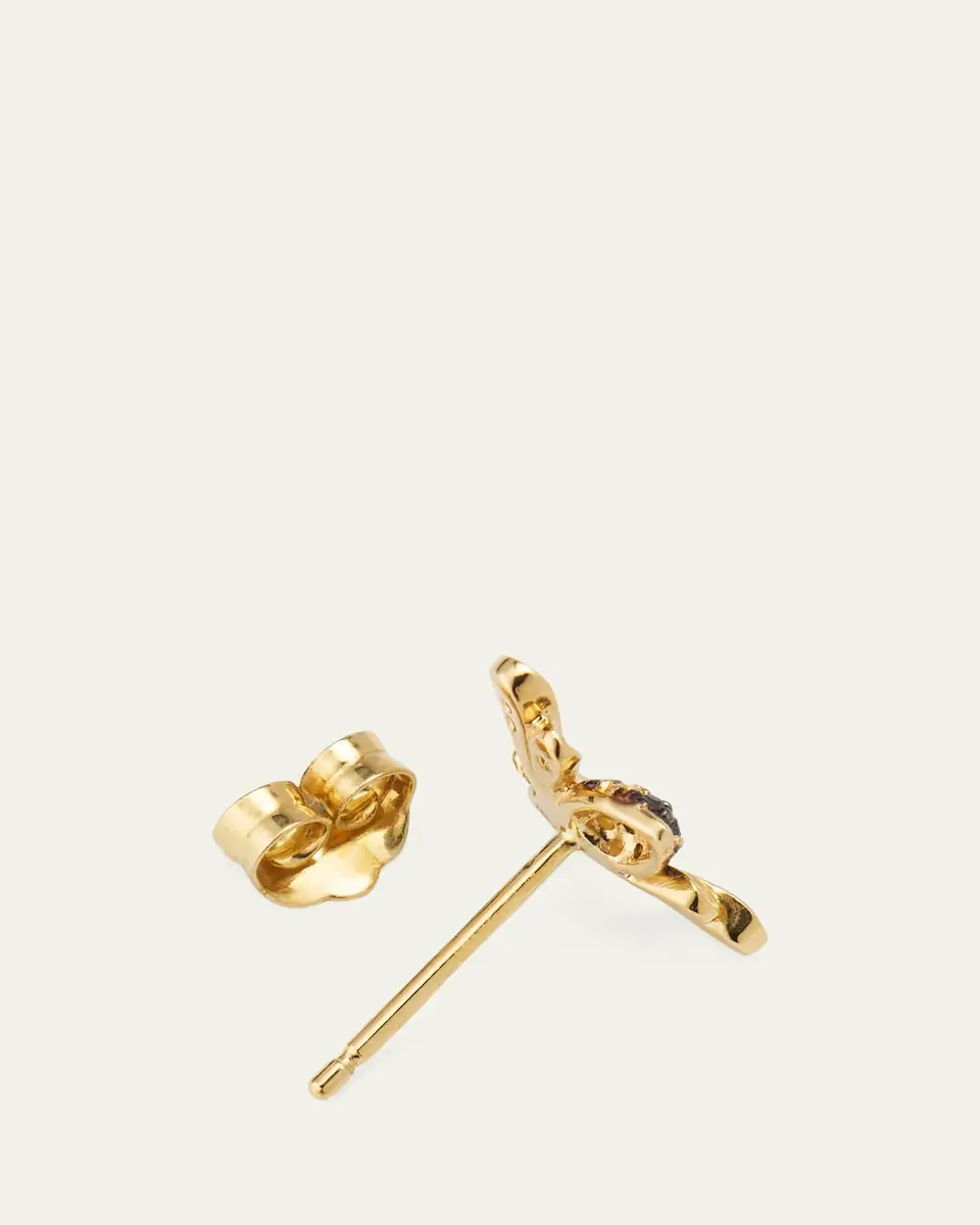 Sydney Evan 14k Gold Diamond & Sapphire Bee Stud Earring (Single) | Thumbnail 4