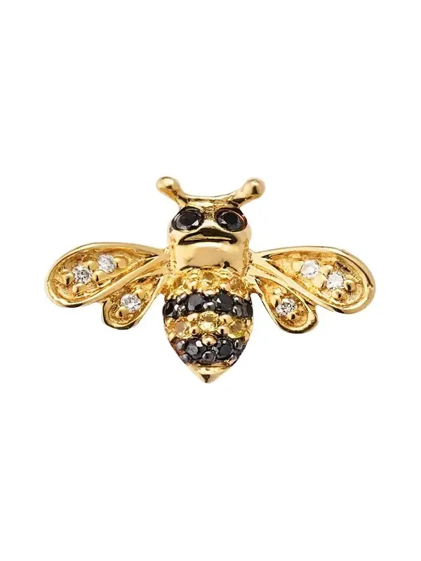 Sydney Evan 14k Gold Diamond & Sapphire Bee Stud Earring (Single)