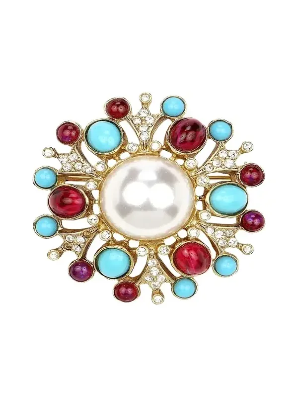 Cluster Brooch w/ Pearly Center