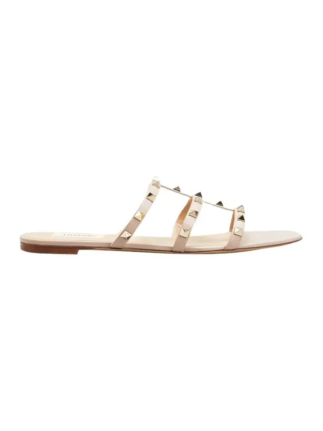 Rockstud Caged Flat Slide Sandals