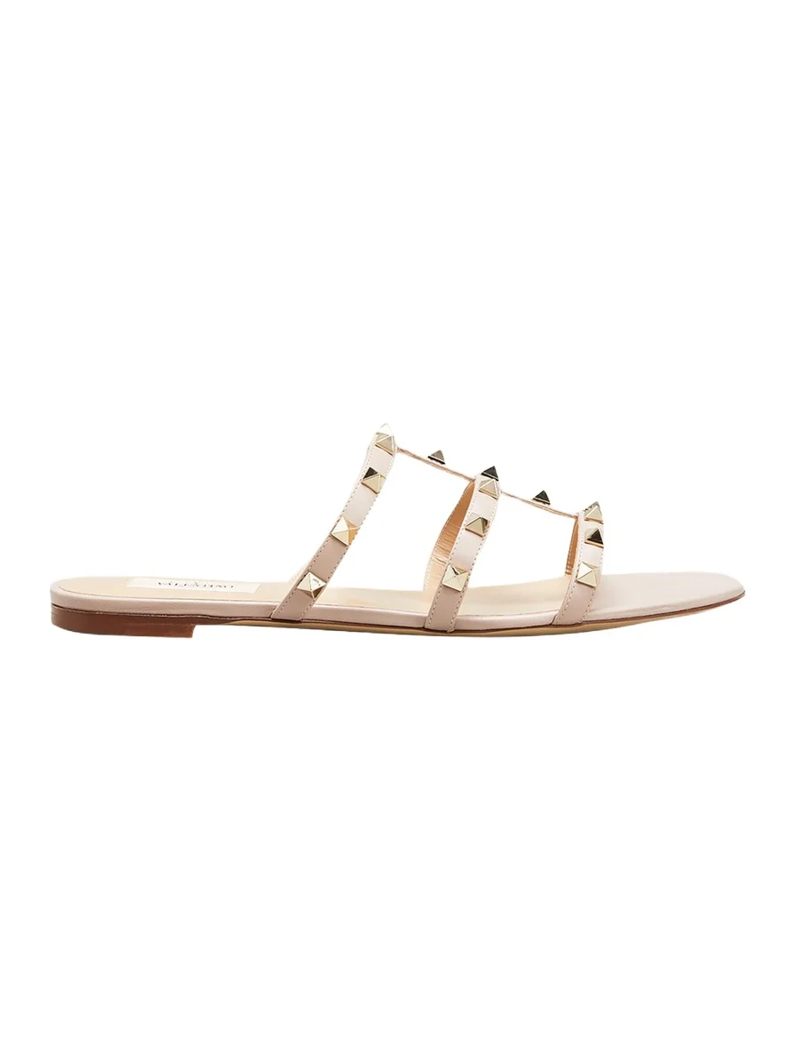 Rockstud Caged Flat Slide Sandals