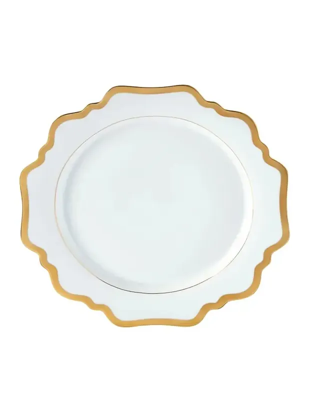 Anna Weatherley Antiqued White Dinner Plate