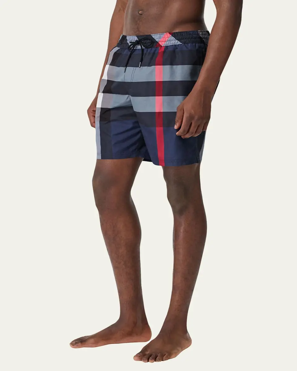 Burberry Men's Guildes Signature Check Swim Trunks | Thumbnail 4 Burberry Men's Guildes Signature Check Swim Trunks | Thumbnail 4