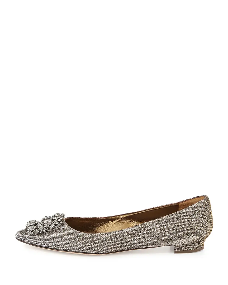Manolo Blahnik Hangisi Metallic Fabric Buckle Flat | Thumbnail 9 Manolo Blahnik Hangisi Metallic Fabric Buckle Flat | Thumbnail 9
