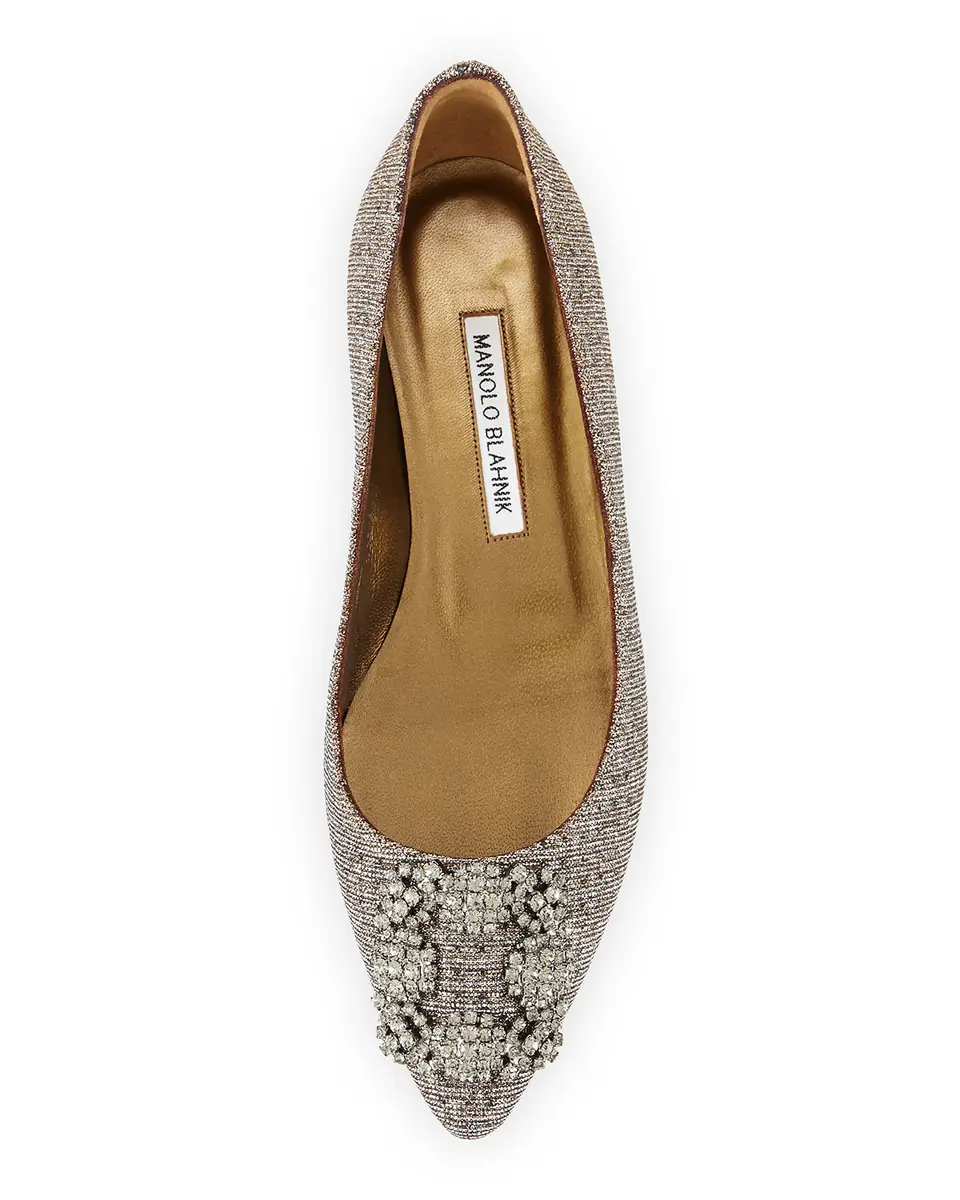 Manolo Blahnik Hangisi Metallic Fabric Buckle Flat | Thumbnail 10 Manolo Blahnik Hangisi Metallic Fabric Buckle Flat | Thumbnail 10