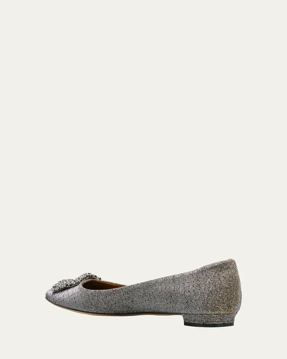 Manolo Blahnik Hangisi Metallic Fabric Buckle Flat | Thumbnail 4 Manolo Blahnik Hangisi Metallic Fabric Buckle Flat | Thumbnail 4