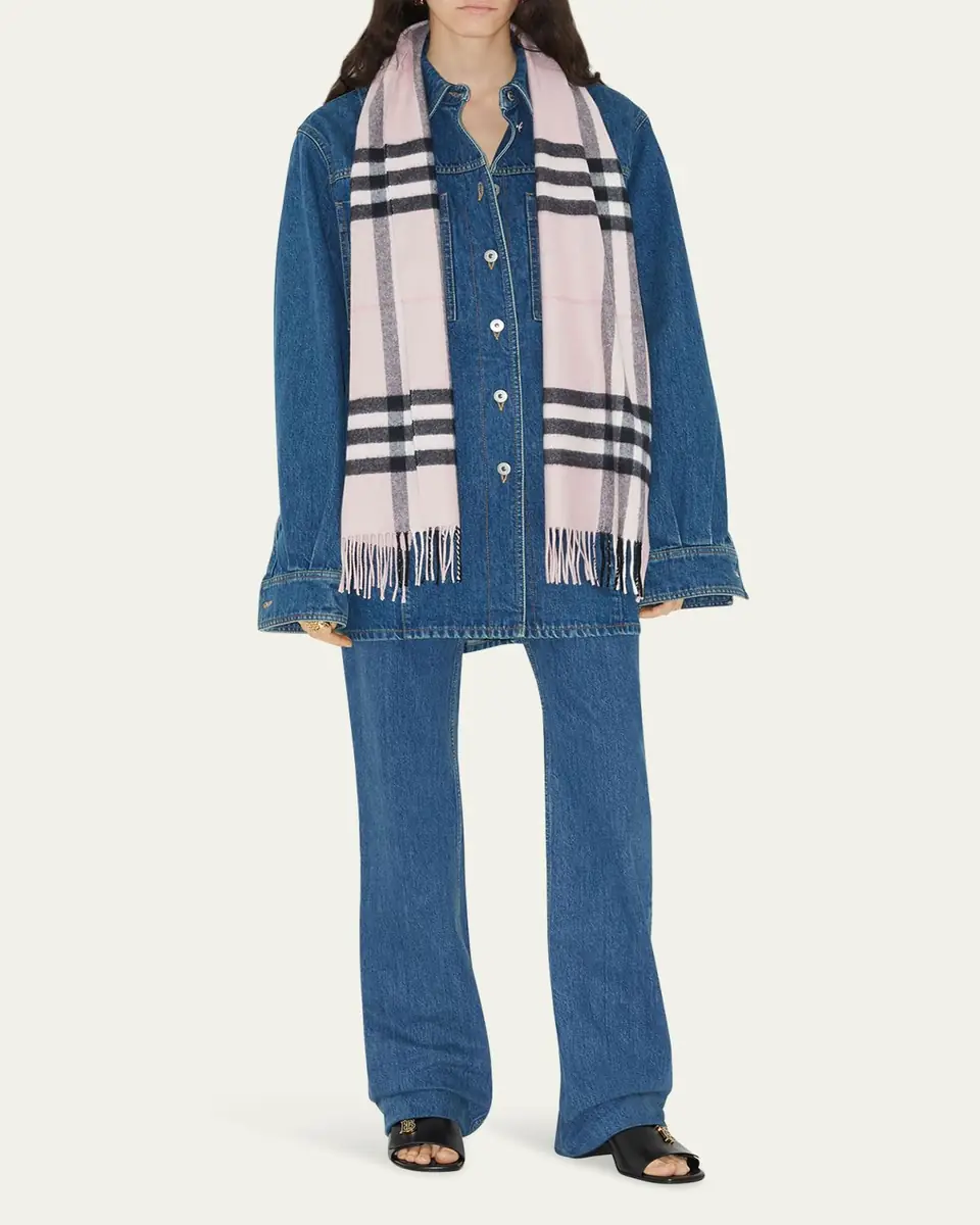 Burberry Giant Check Cashmere Scarf | Thumbnail 7