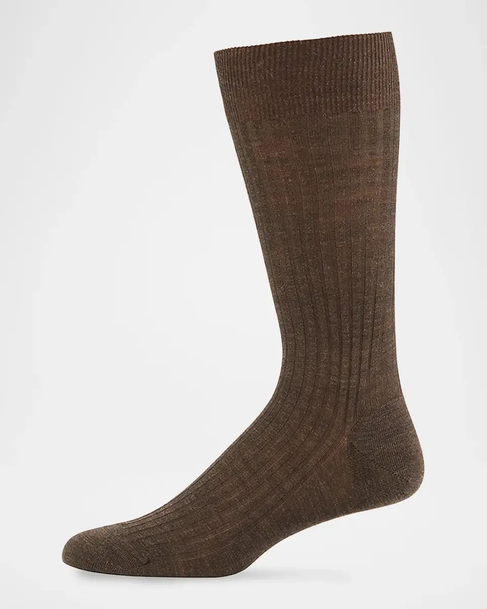 Pantherella Men's Laburnum Ribbed Wool Mid-Calf Socks | Thumbnail 2 Pantherella Men's Laburnum Ribbed Wool Mid-Calf Socks | Thumbnail 2