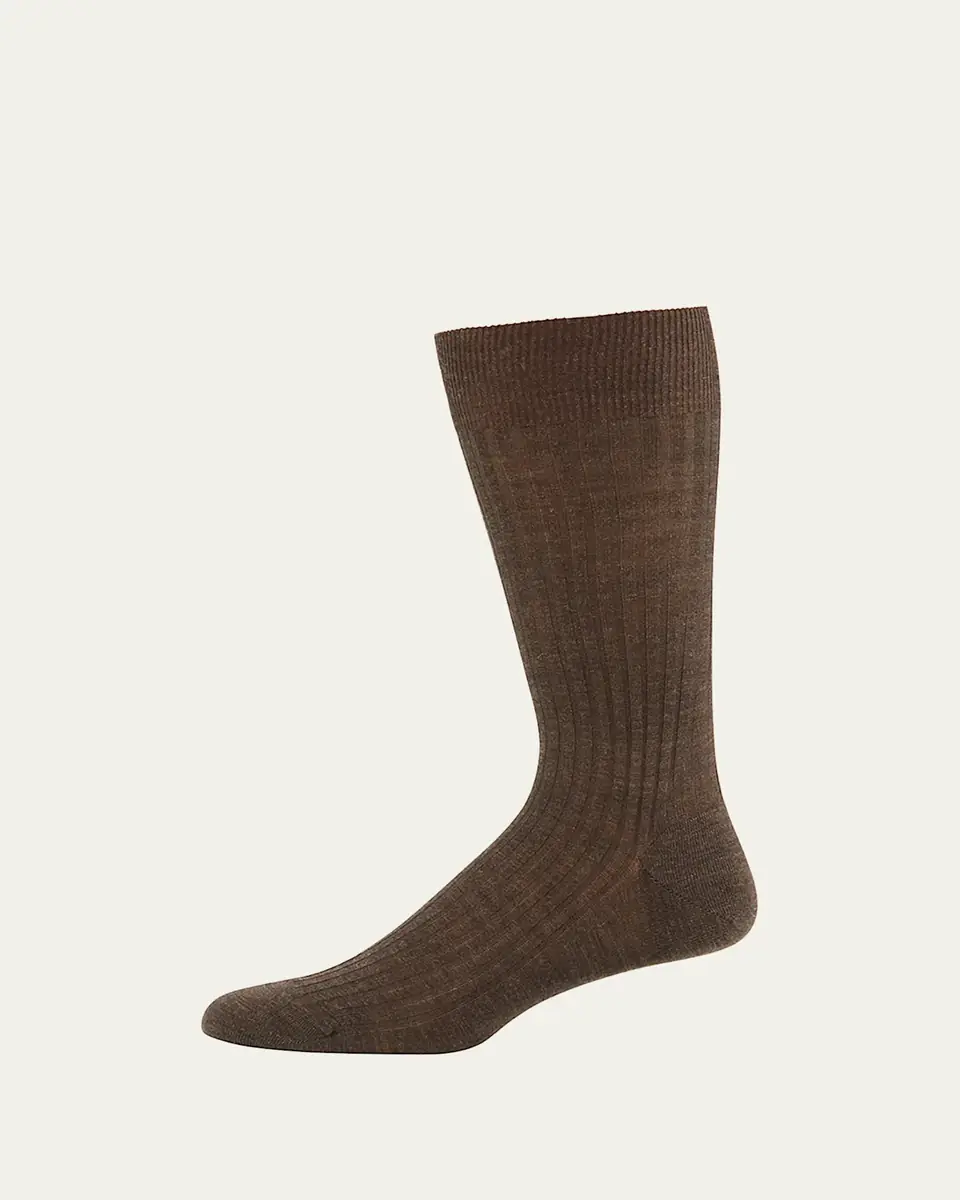 Pantherella Men's Laburnum Ribbed Wool Mid-Calf Socks | Thumbnail 5 Pantherella Men's Laburnum Ribbed Wool Mid-Calf Socks | Thumbnail 5