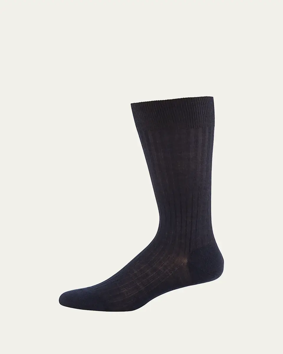 Pantherella Men's Laburnum Ribbed Wool Mid-Calf Socks | Thumbnail 6 Pantherella Men's Laburnum Ribbed Wool Mid-Calf Socks | Thumbnail 6