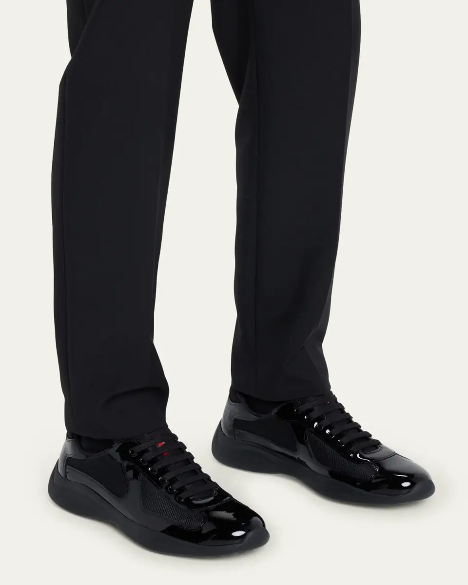 Prada Men's America's Cup Patent Leather Sneakers | Thumbnail 2
