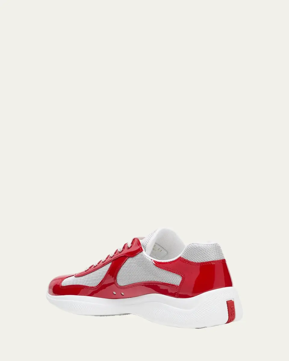 Prada Men's America's Cup Patent Leather Sneakers | Thumbnail 11