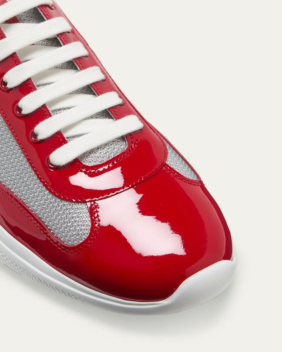 Prada Men's America's Cup Patent Leather Sneakers | Thumbnail 12
