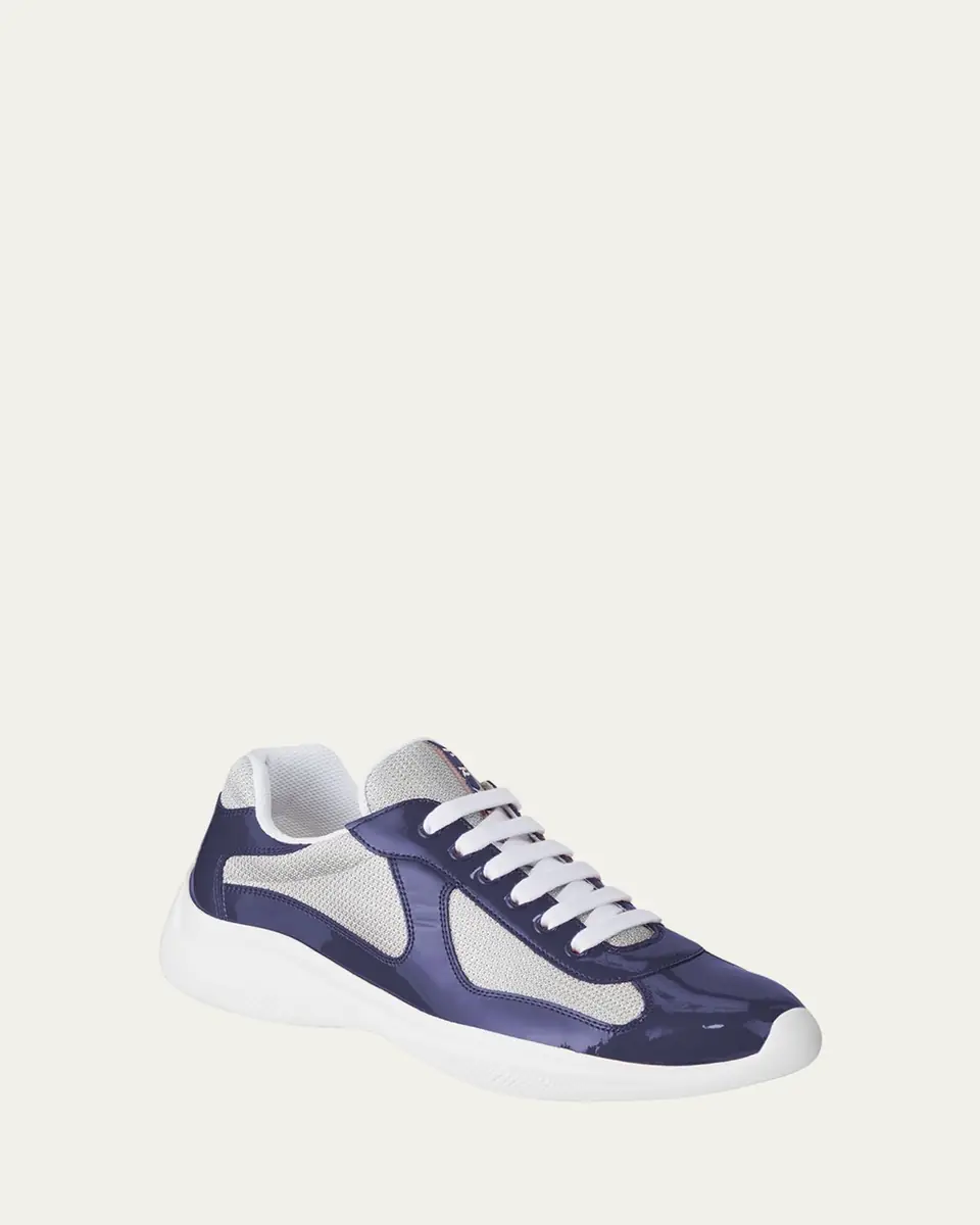 Prada Men's America's Cup Patent Leather Sneakers | Thumbnail 16