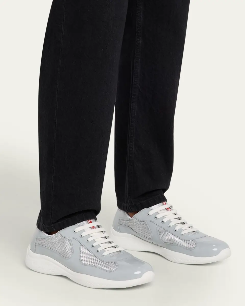 Prada Men's America's Cup Patent Leather Sneakers | Thumbnail 21