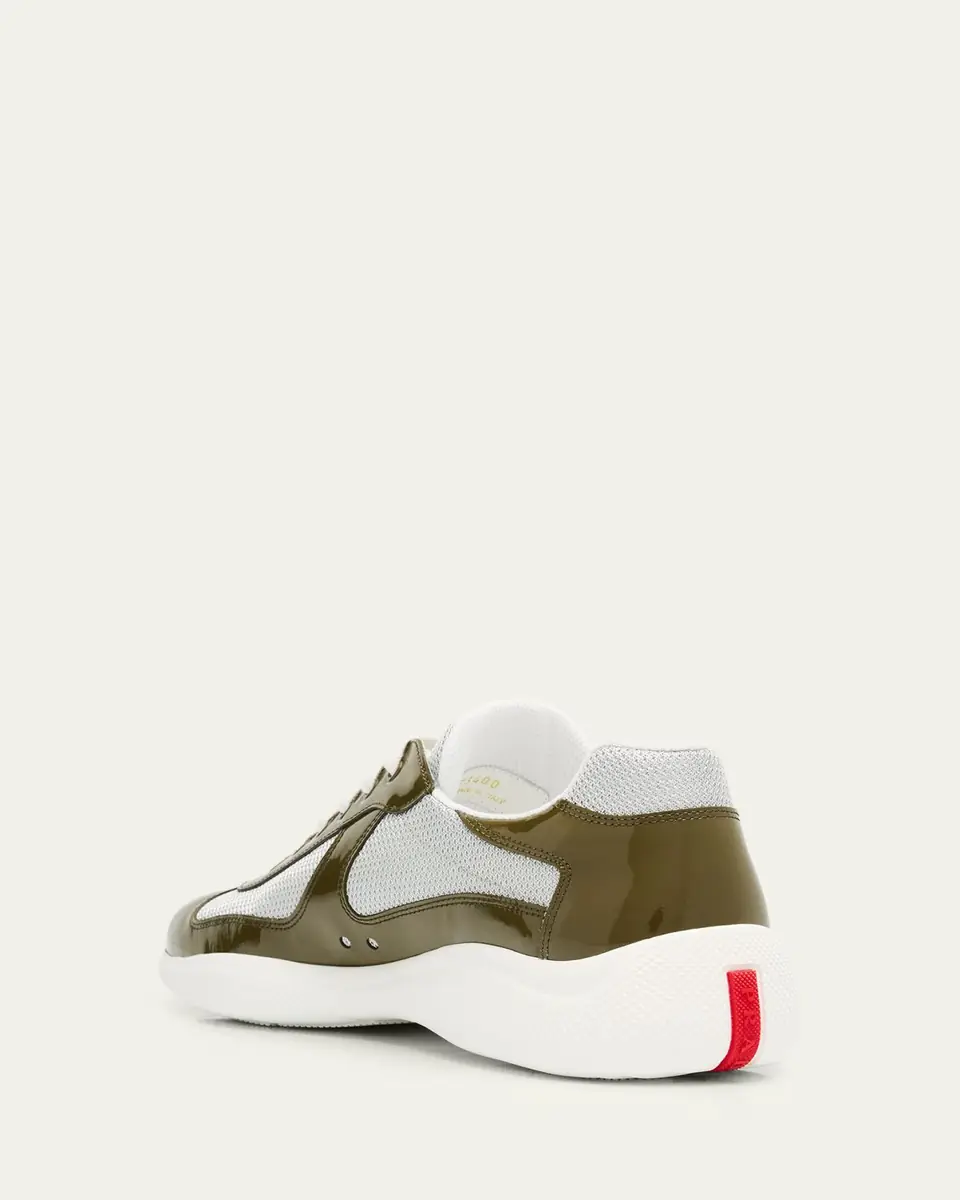 Prada Men's America's Cup Patent Leather Sneakers | Thumbnail 36