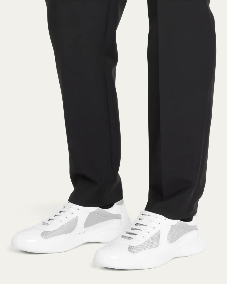Prada Men's America's Cup Patent Leather Sneakers | Thumbnail 43