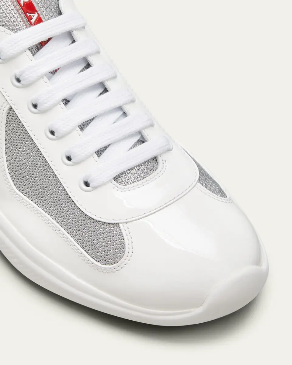 Prada Men's America's Cup Patent Leather Sneakers | Thumbnail 46