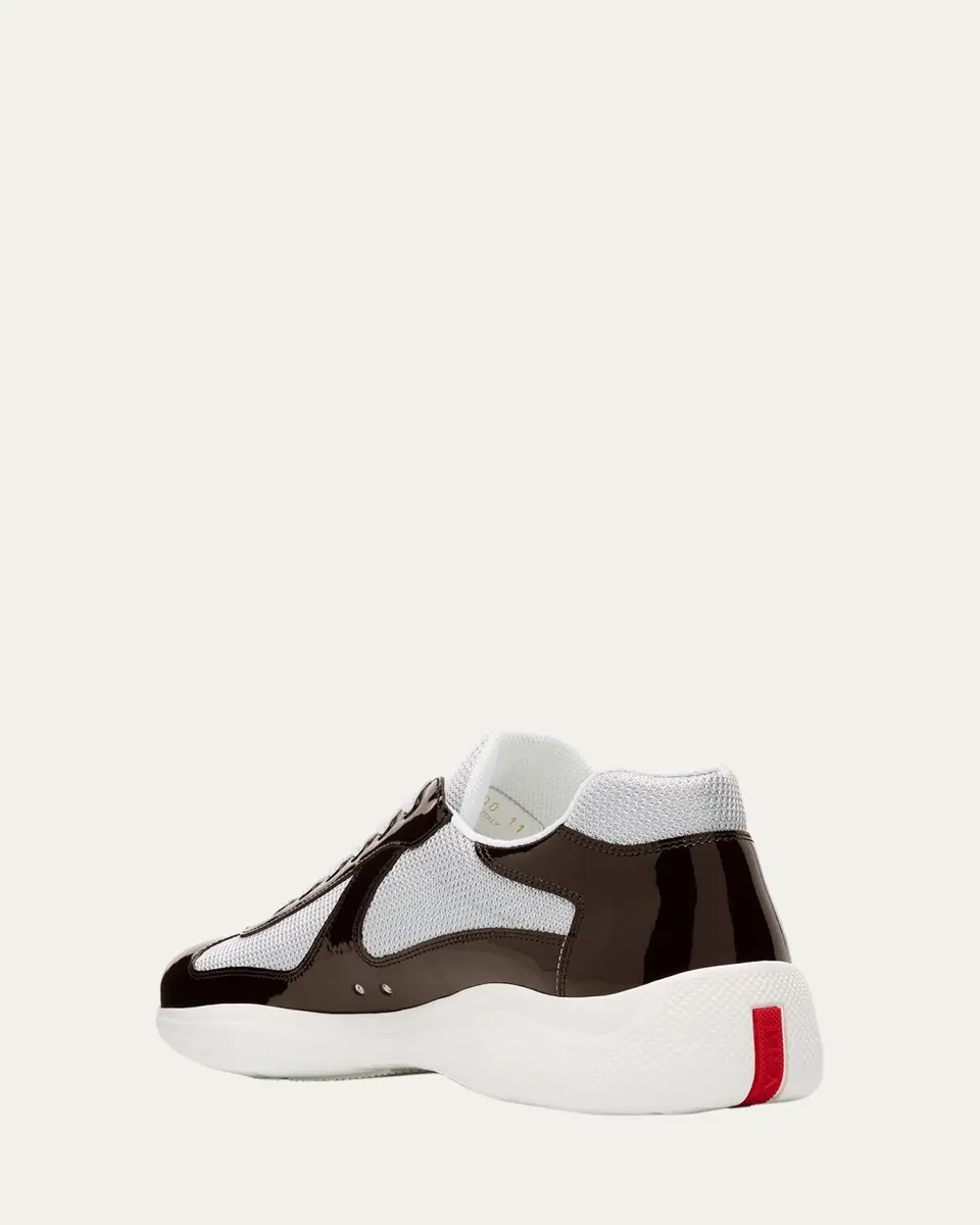 Prada Men's America's Cup Patent Leather Sneakers | Thumbnail 49