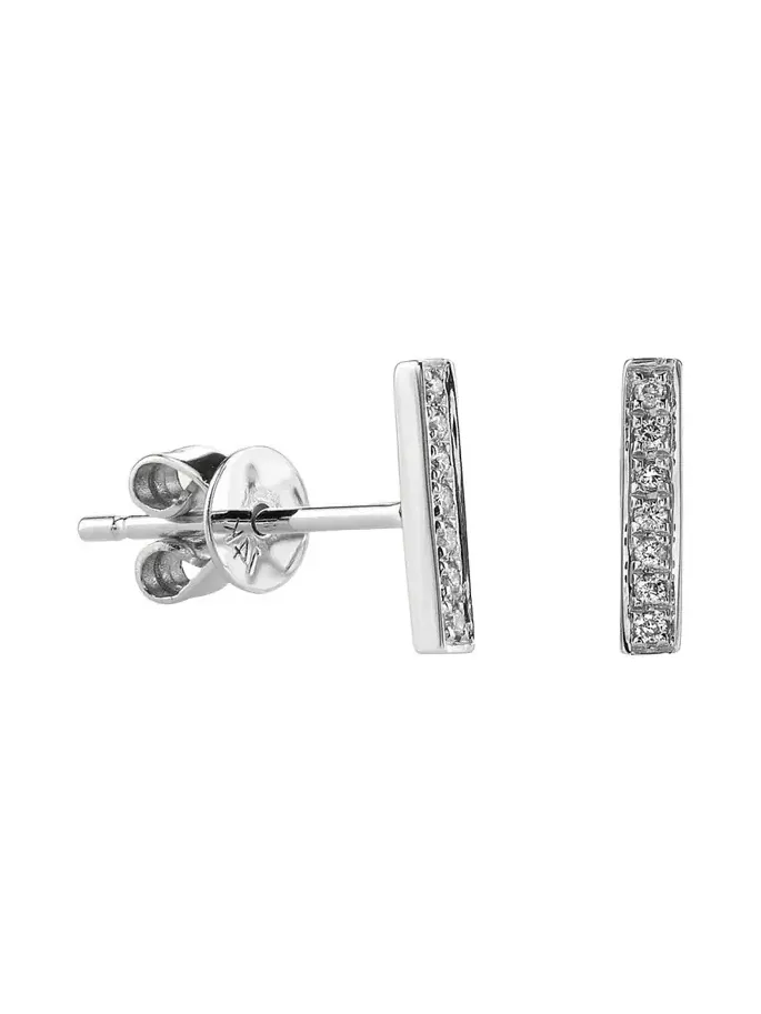 Small 14k Gold Diamond Bar Single Stud Earring Small 14k Gold Diamond Bar Single Stud Earring