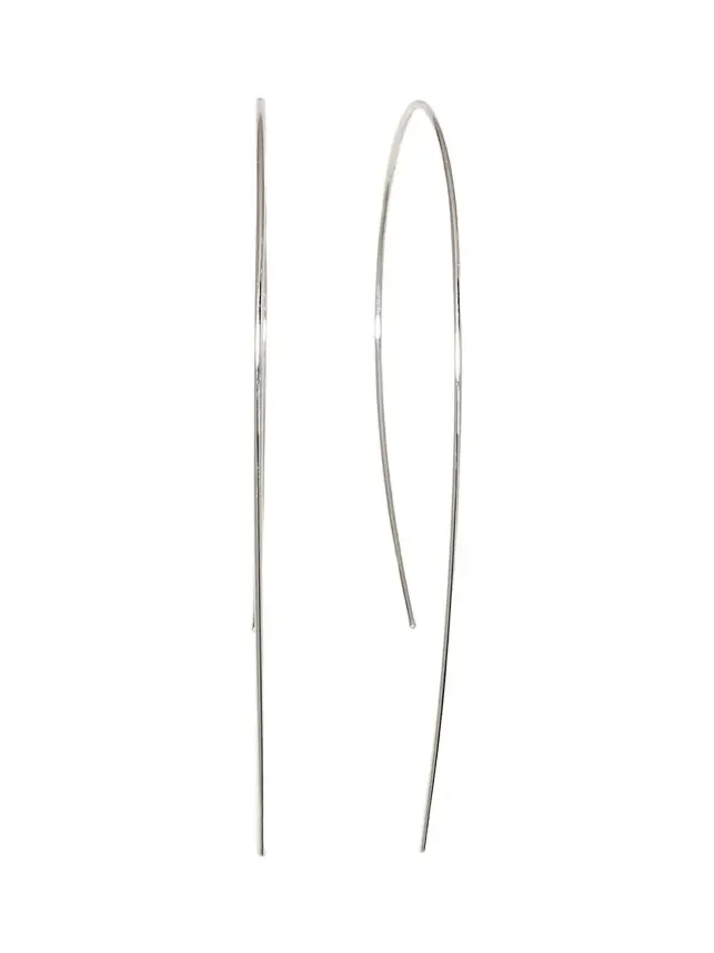 14K White Gold Hooked On Hoop Earrings 14K White Gold Hooked On Hoop Earrings