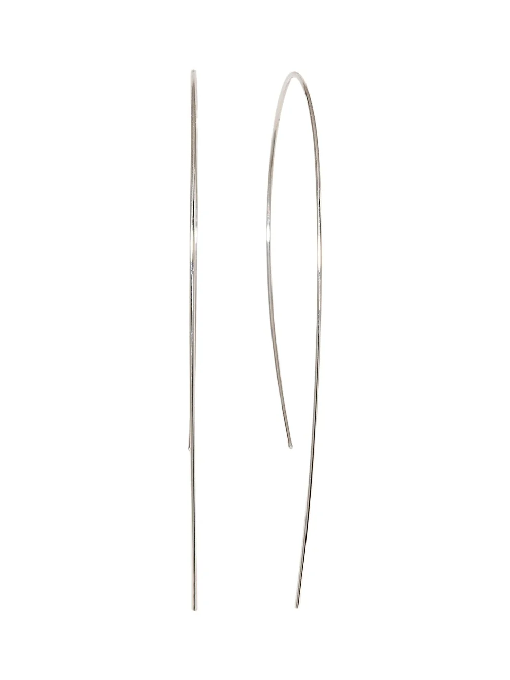 14K White Gold Hooked On Hoop Earrings