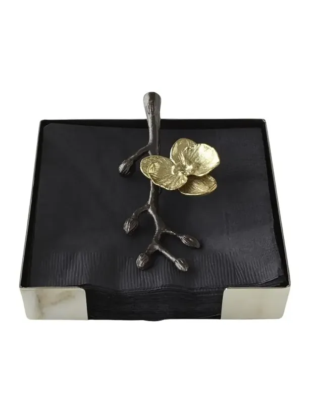 Michael Aram Gold Orchid Cocktail Napkin Holder