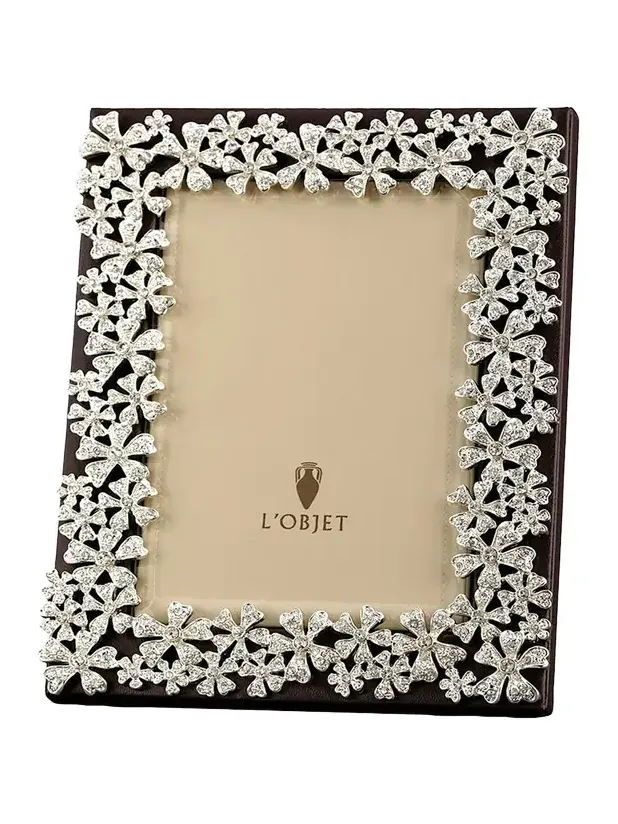 L'Objet Garland Swarovski Crystal Picture Frame, 5" x 7"