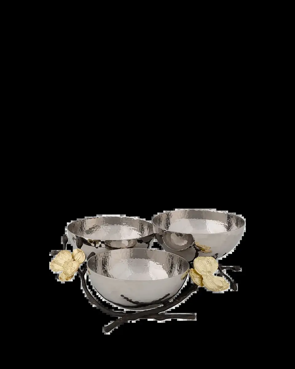 Michael Aram Gold Orchid Triple Nut Dish | Thumbnail 2 Michael Aram Gold Orchid Triple Nut Dish | Thumbnail 2