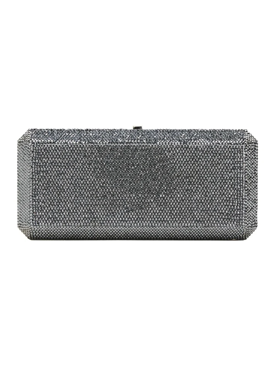 Slim Rectangle Crystal Clutch Bag