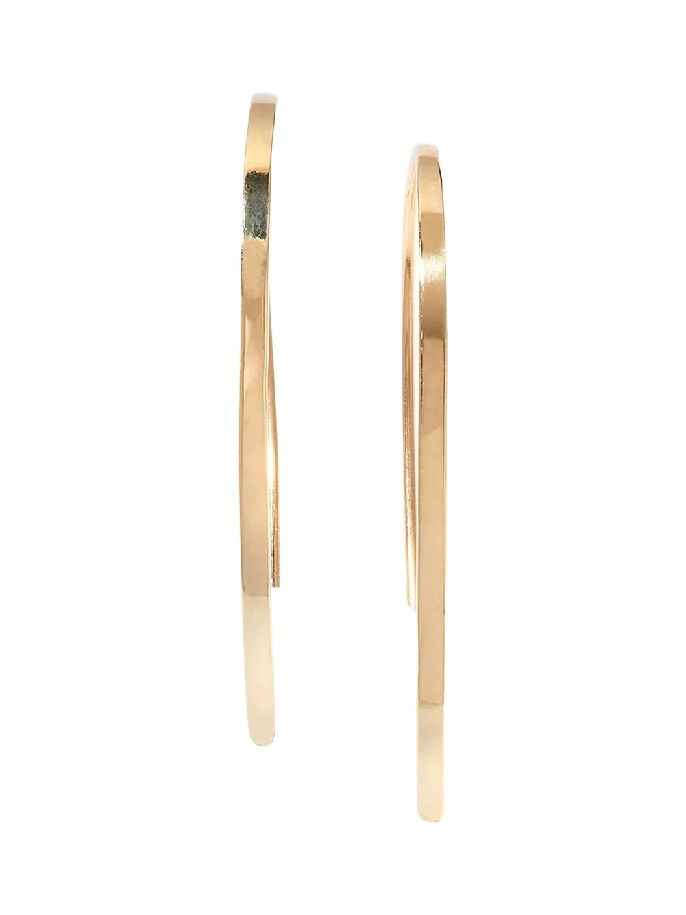 14K Gold Mini Flat Hooked on Hoop Earrings 14K Gold Mini Flat Hooked on Hoop Earrings