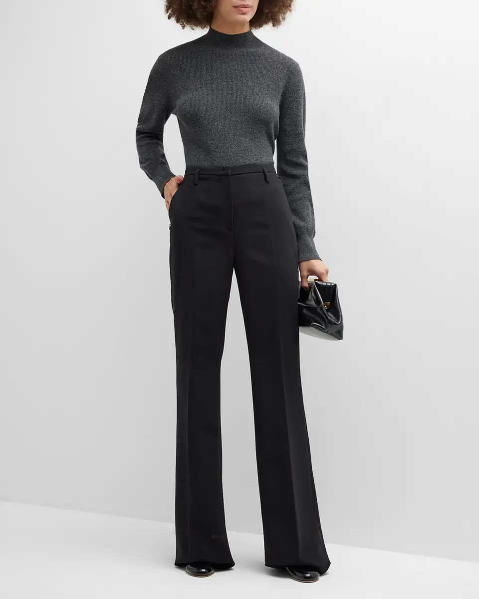 Akris Farrah Boot-Cut Mid-Rise Wool Pants | Thumbnail 17 Akris Farrah Boot-Cut Mid-Rise Wool Pants | Thumbnail 17