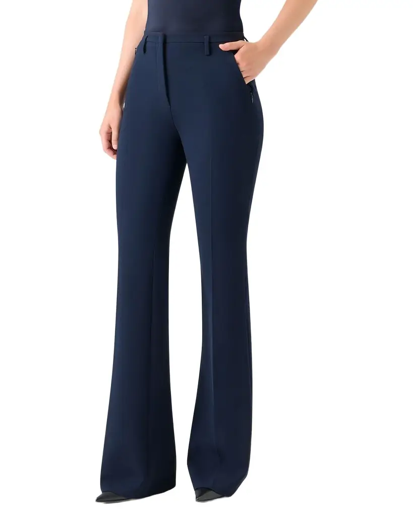 Akris Farrah Boot-Cut Mid-Rise Wool Pants | Image 1 Akris Farrah Boot-Cut Mid-Rise Wool Pants | Image 1