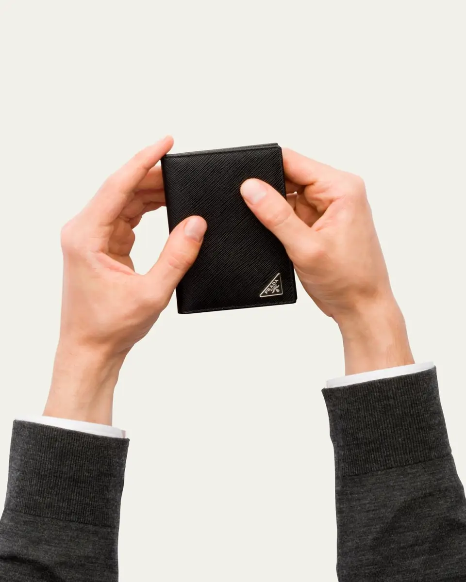 Prada Men's Saffiano Slim Card Holder Wallet | Thumbnail 2