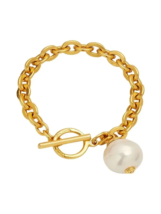 Chain Bracelet with Pearly Drop Chain Bracelet with Pearly Drop