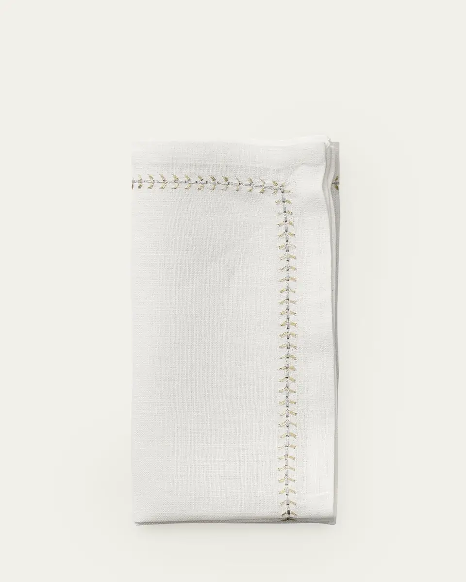 Kim Seybert Silver/Gold Herringbone Napkin | Thumbnail 2