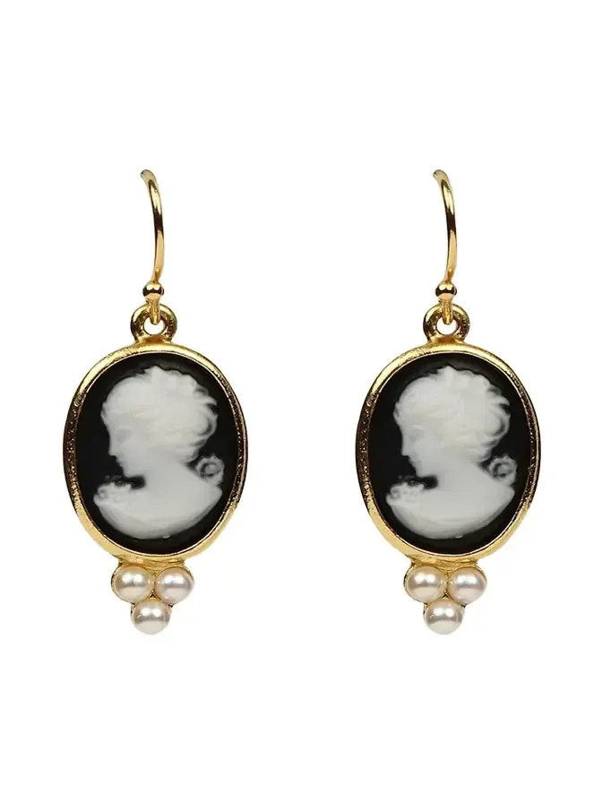 Cameo Pearly Trio Earrings