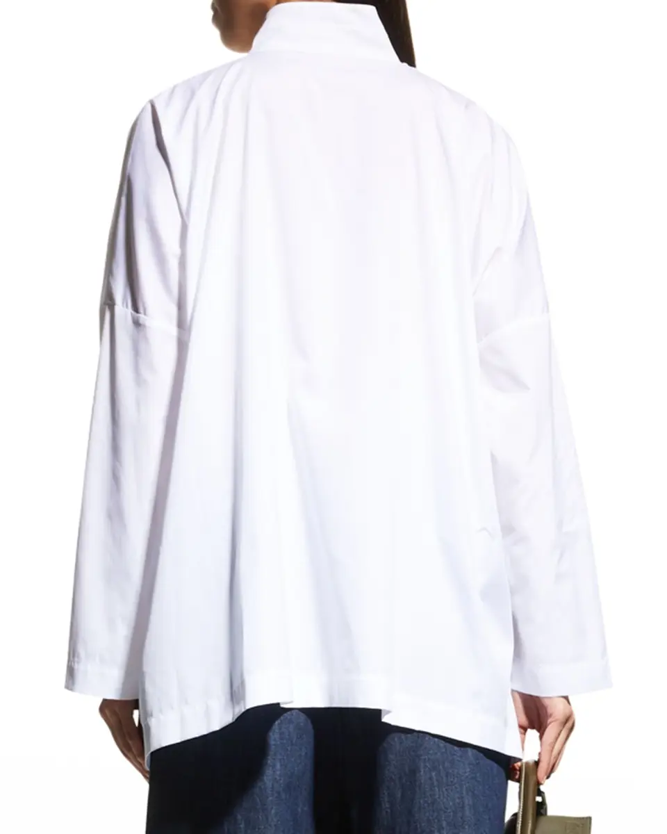 Eskandar Wide Longer-Back Double Stand Collar Shirt (Mid Plus Length) | Thumbnail 2