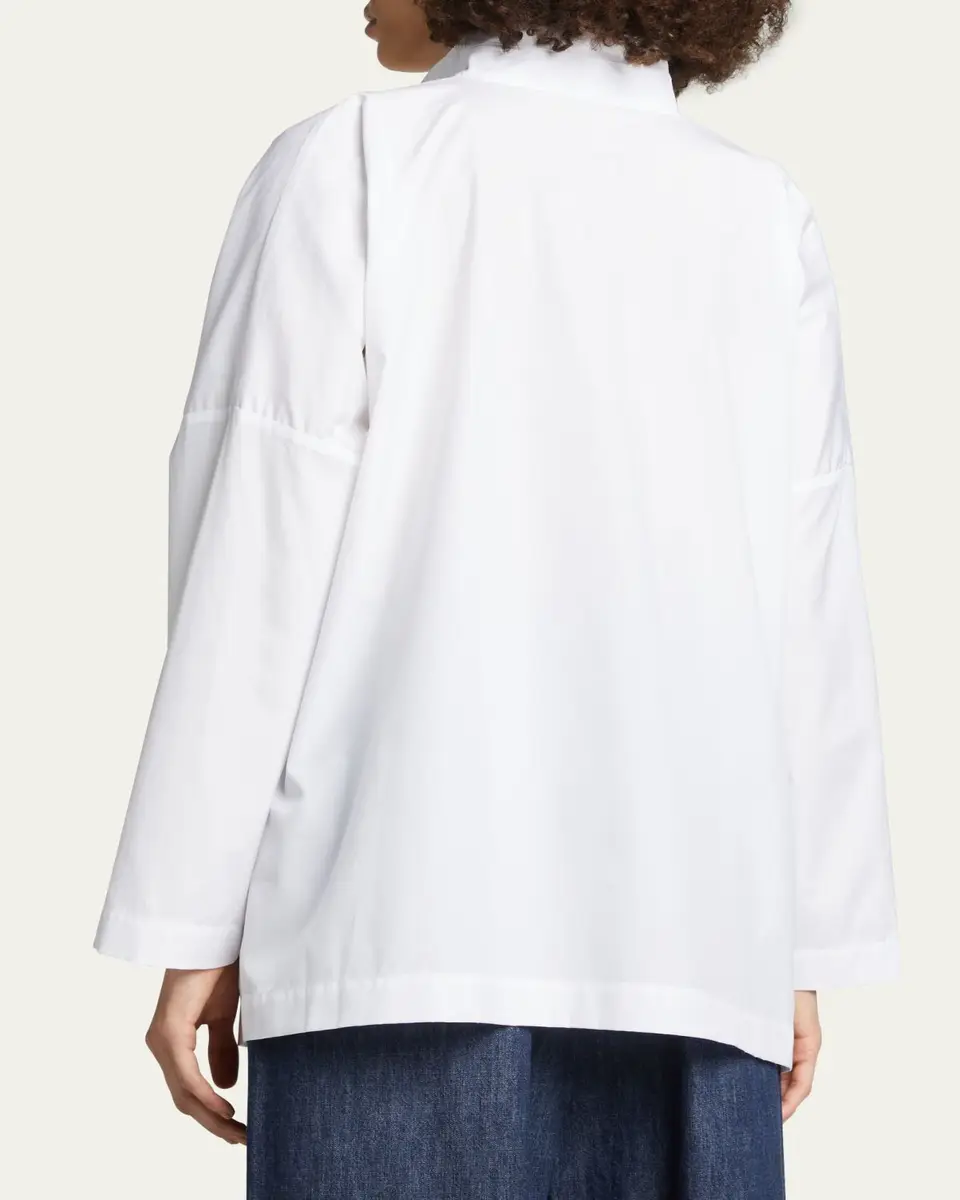 Eskandar Wide Longer-Back Double Stand Collar Shirt (Mid Plus Length) | Thumbnail 7