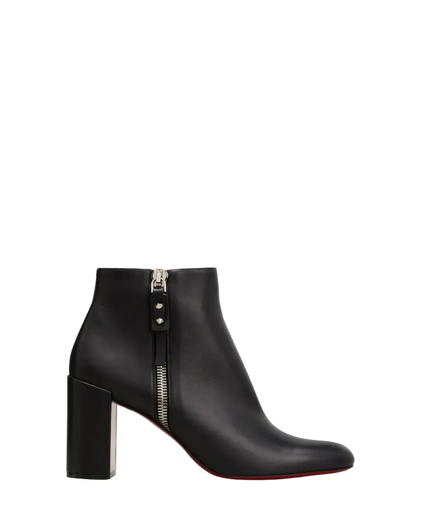 Christian Louboutin Ziptotal Calfskin Red Sole Booties | Image 1 Christian Louboutin Ziptotal Calfskin Red Sole Booties | Image 1