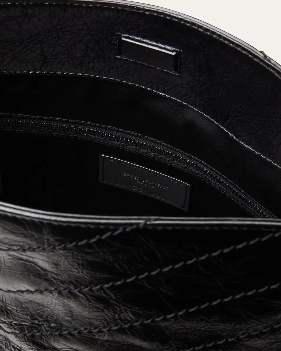 Saint Laurent Niki Medium YSL Shopper Tote Bag in Crinkled Leather | Thumbnail 4 Saint Laurent Niki Medium YSL Shopper Tote Bag in Crinkled Leather | Thumbnail 4