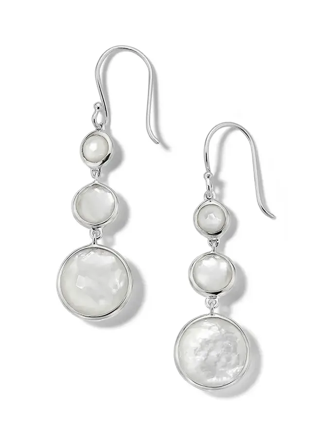 Lollitini 3-Stone Drop Earrings in Sterling Silver