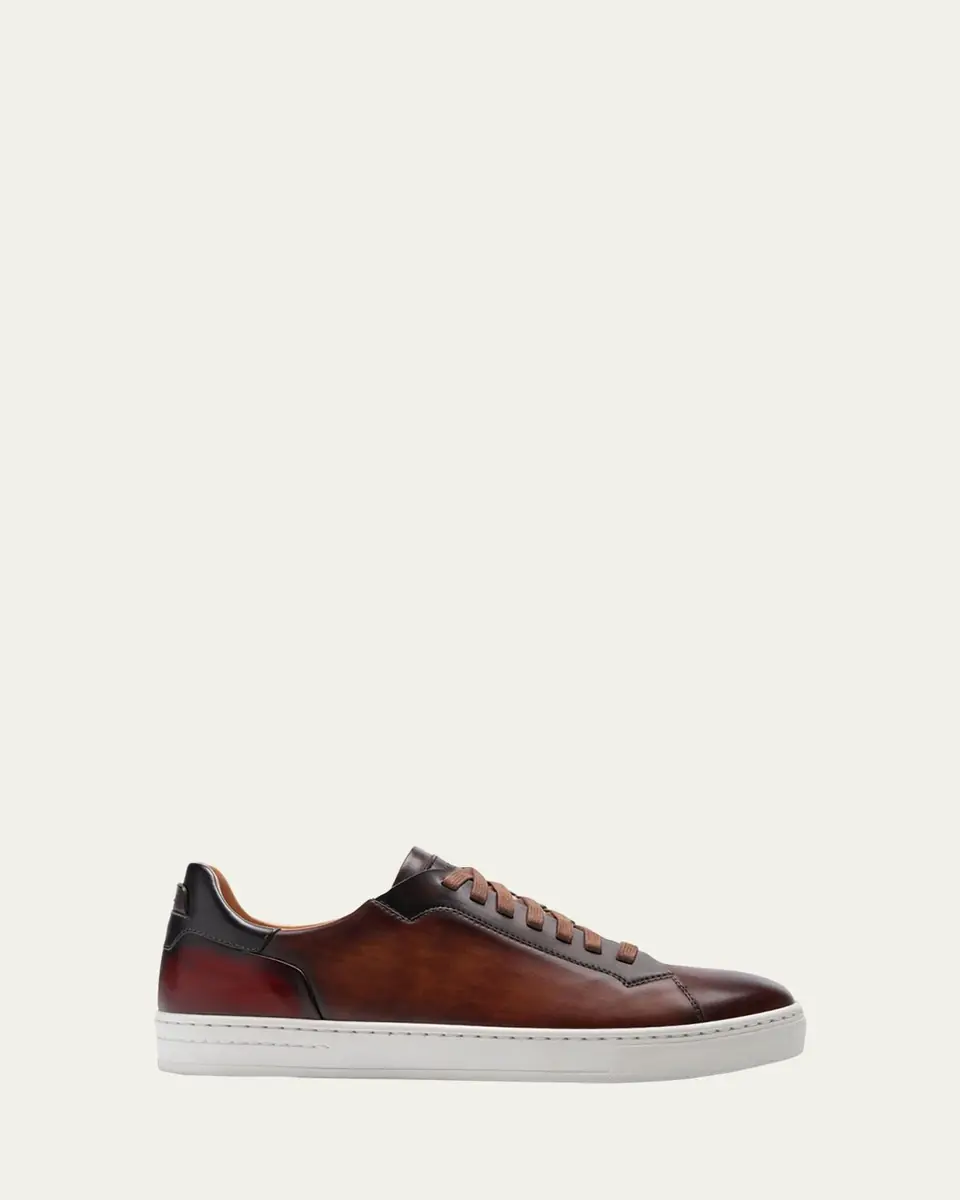 Magnanni Men's Amadeo Burnished Leather Low-Top Sneakers | Thumbnail 2