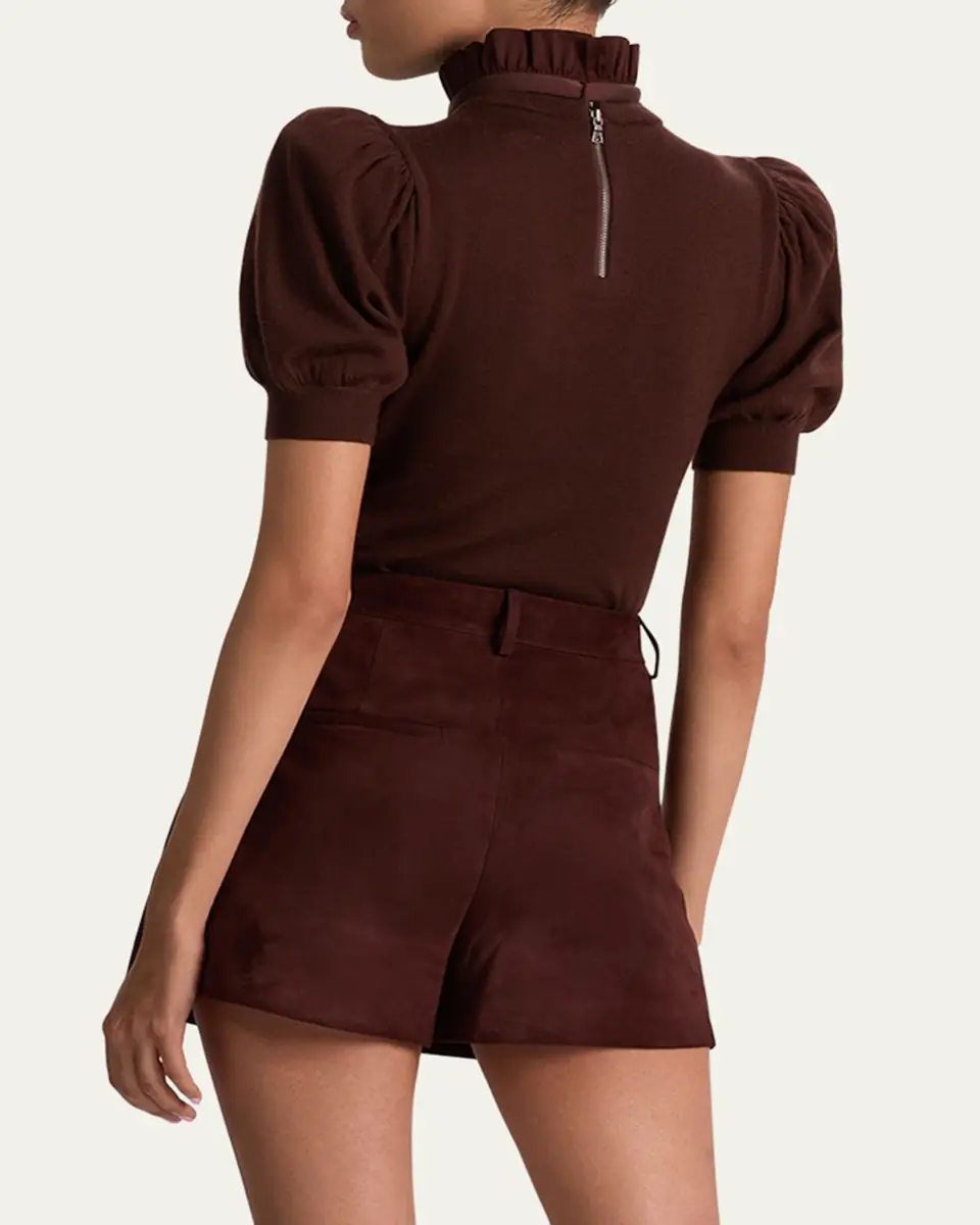 Alice + Olivia Chase Puff-Sleeve Ruffle-Neck Sweater | Thumbnail 7 Alice + Olivia Chase Puff-Sleeve Ruffle-Neck Sweater | Thumbnail 7