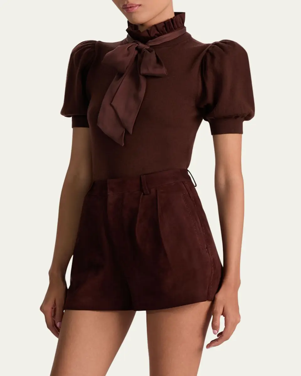 Alice + Olivia Chase Puff-Sleeve Ruffle-Neck Sweater | Thumbnail 8 Alice + Olivia Chase Puff-Sleeve Ruffle-Neck Sweater | Thumbnail 8