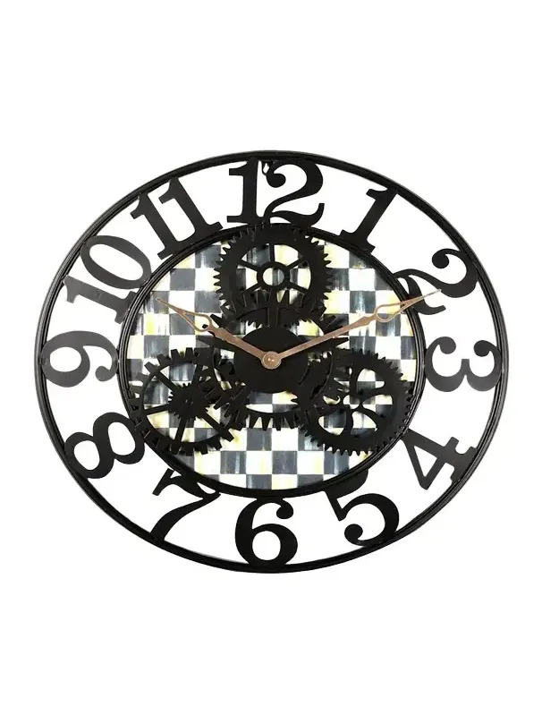MacKenzie-Childs Courtly Check Small Farmhouse Wall Clock