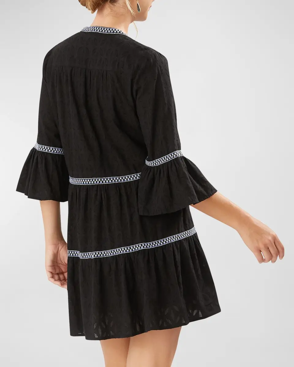 Tommy Bahama Embroidered Tassel V-Neck Cotton Tunic Dress | Thumbnail 3 Tommy Bahama Embroidered Tassel V-Neck Cotton Tunic Dress | Thumbnail 3