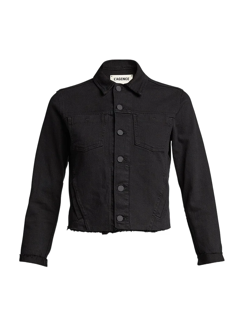 Janelle Slim Raw-Edge Denim Jacket