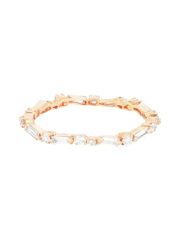 18K Rose Gold Fireworks Thin Mix Eternity Band Ring 18K Rose Gold Fireworks Thin Mix Eternity Band Ring
