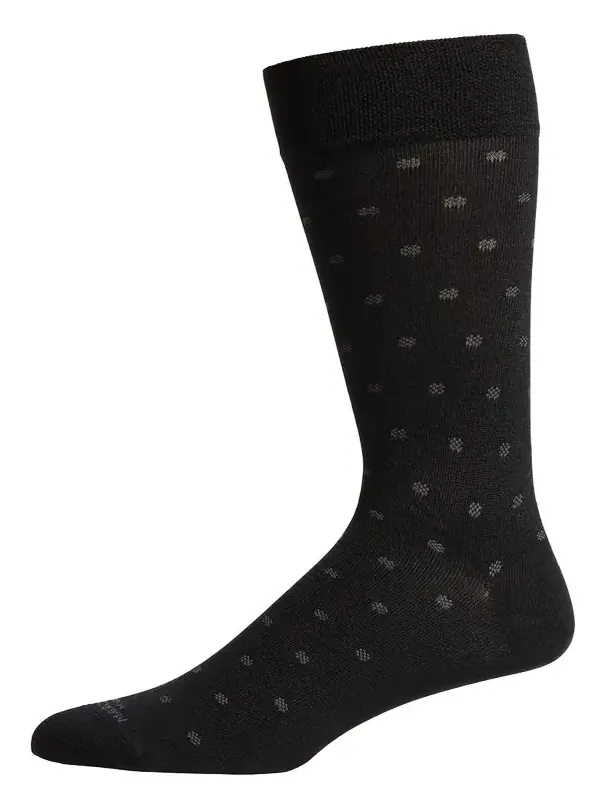 Men's Modal Cashmere Micro Polka Mid-Calf Socks Men's Modal Cashmere Micro Polka Mid-Calf Socks